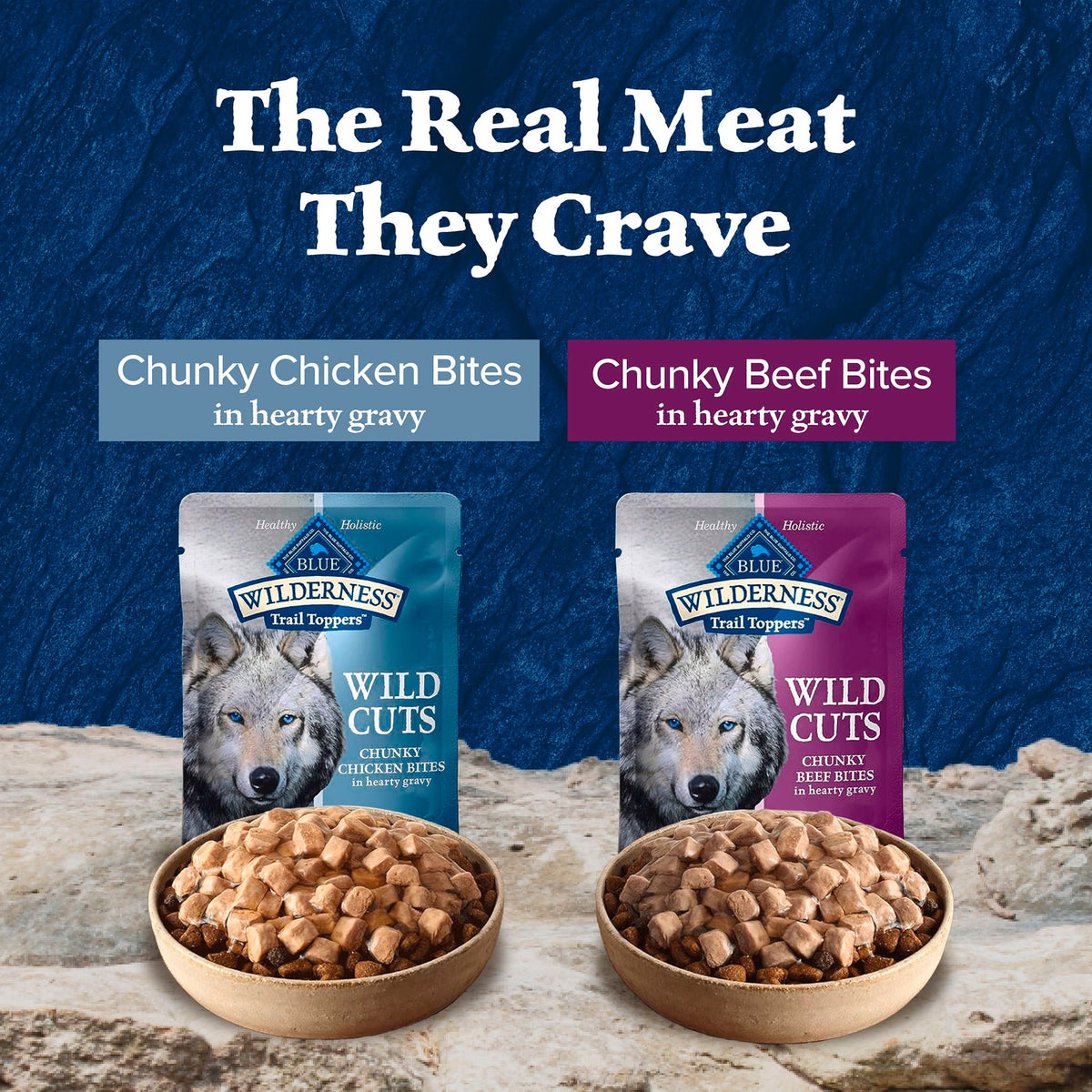 Wilderness Trail Toppers Wild Cuts Wet Dog Food, Chicken & Beef, 3Oz (12 CT)