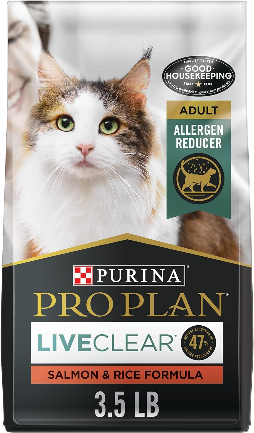 Purina Pro Plan Liveclear Allergen Reducing Dry Cat Food, Salmon, 3.5 Lb
