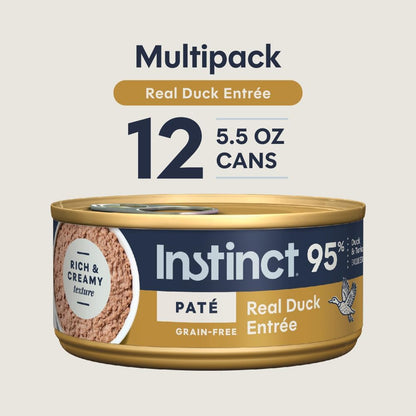 Pate Entrees, Wet Canned Cat Food, Real Duck, 5.5 Oz (12 Count)