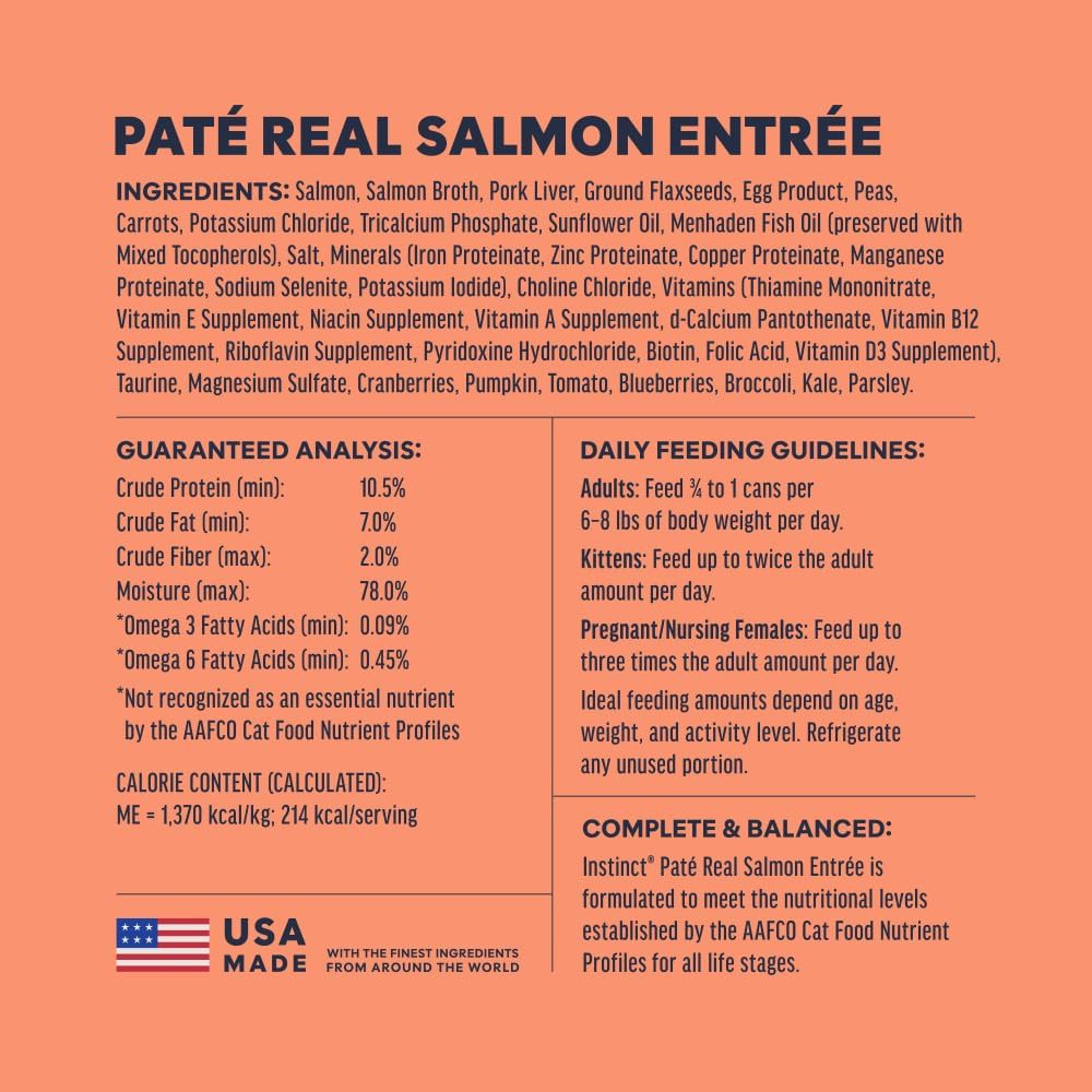 Original Grain Free Real Salmon Recipe Natural Wet Canned Cat Food by Nature'S Variety, 5.5 Oz. Cans (Case of 12)