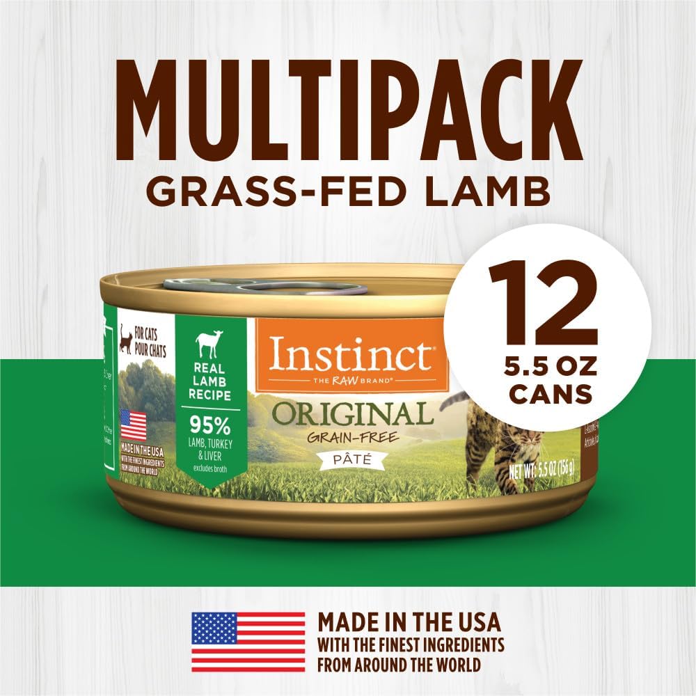 Original Grain Free Real Lamb Recipe Natural Wet Canned Cat Food by Nature'S Variety, 5.5 Ounce (Pack of 12)