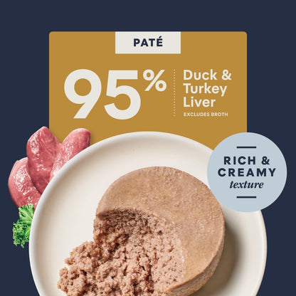 Pate Entrees, Wet Canned Cat Food, Real Duck, 5.5 Oz (12 Count)
