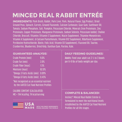 Original Minced Cups, Wet Cat Food, Rabbit, 3.5 Oz (12 Count)