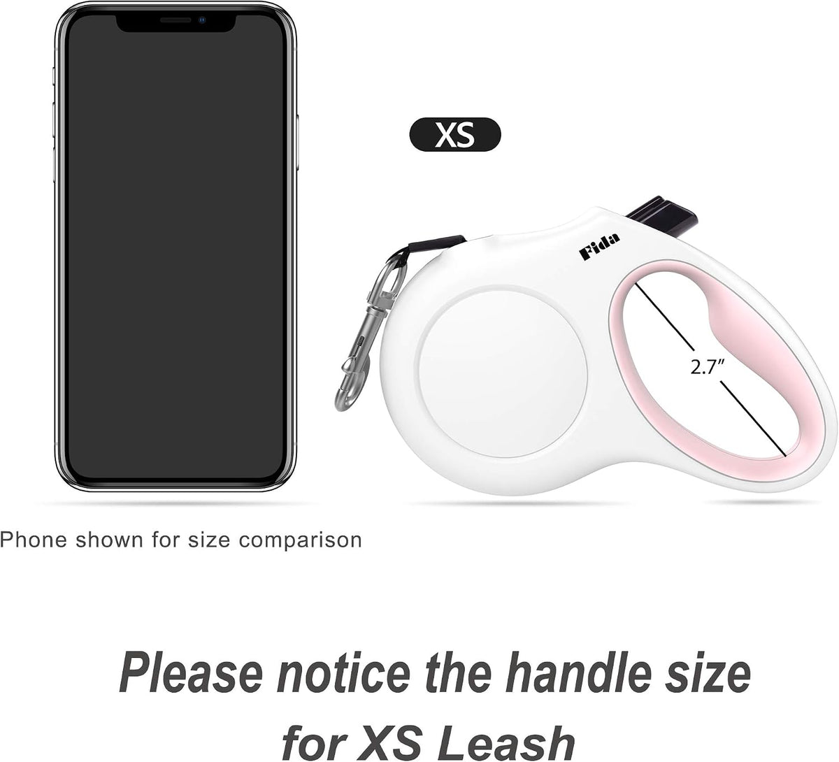 Retractable Dog Leash with Dispenser and Poop Bags, 10Ft, White & Pink