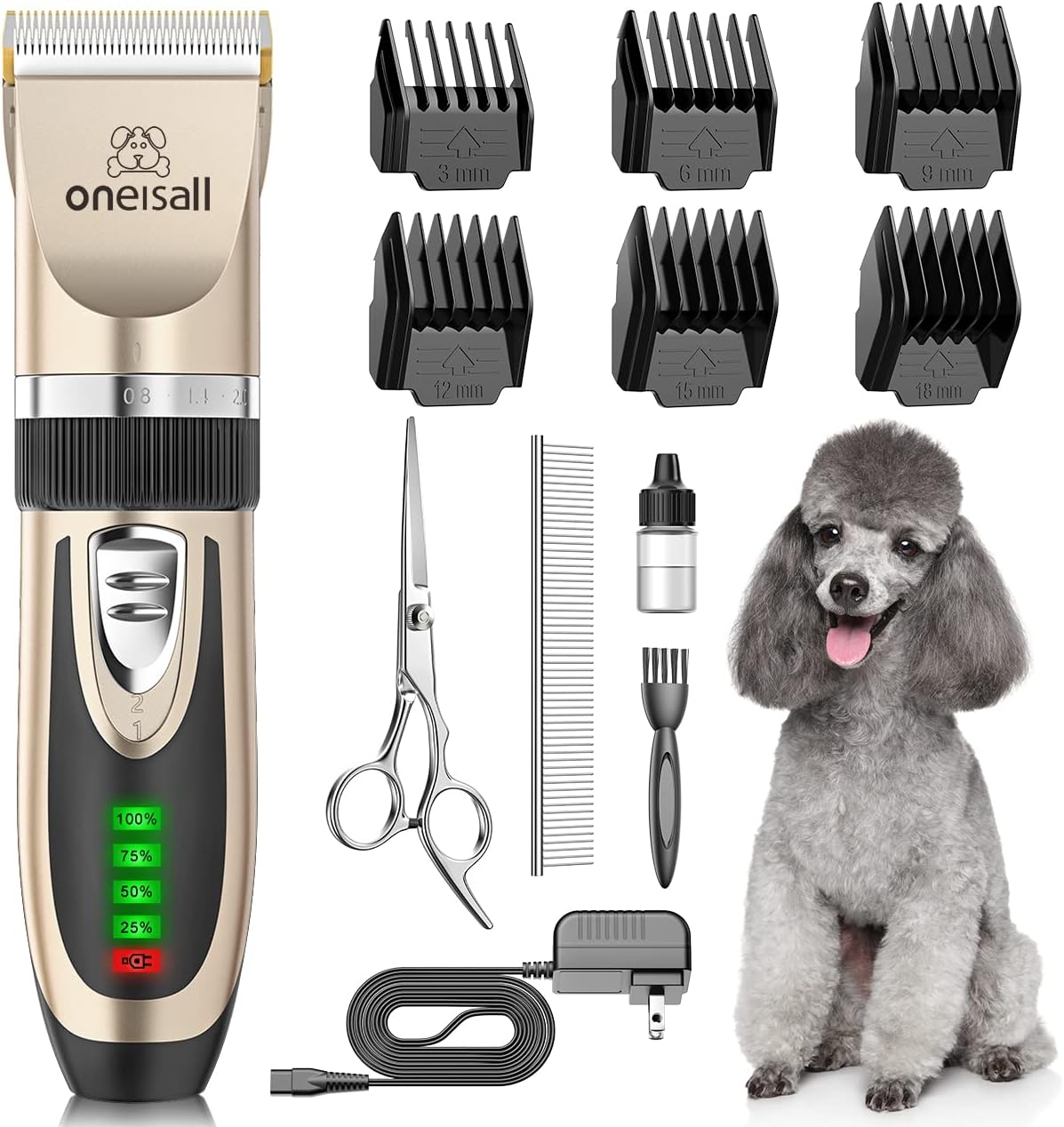 Dog Grooming Clippers with LED Display for Dogs & Cats