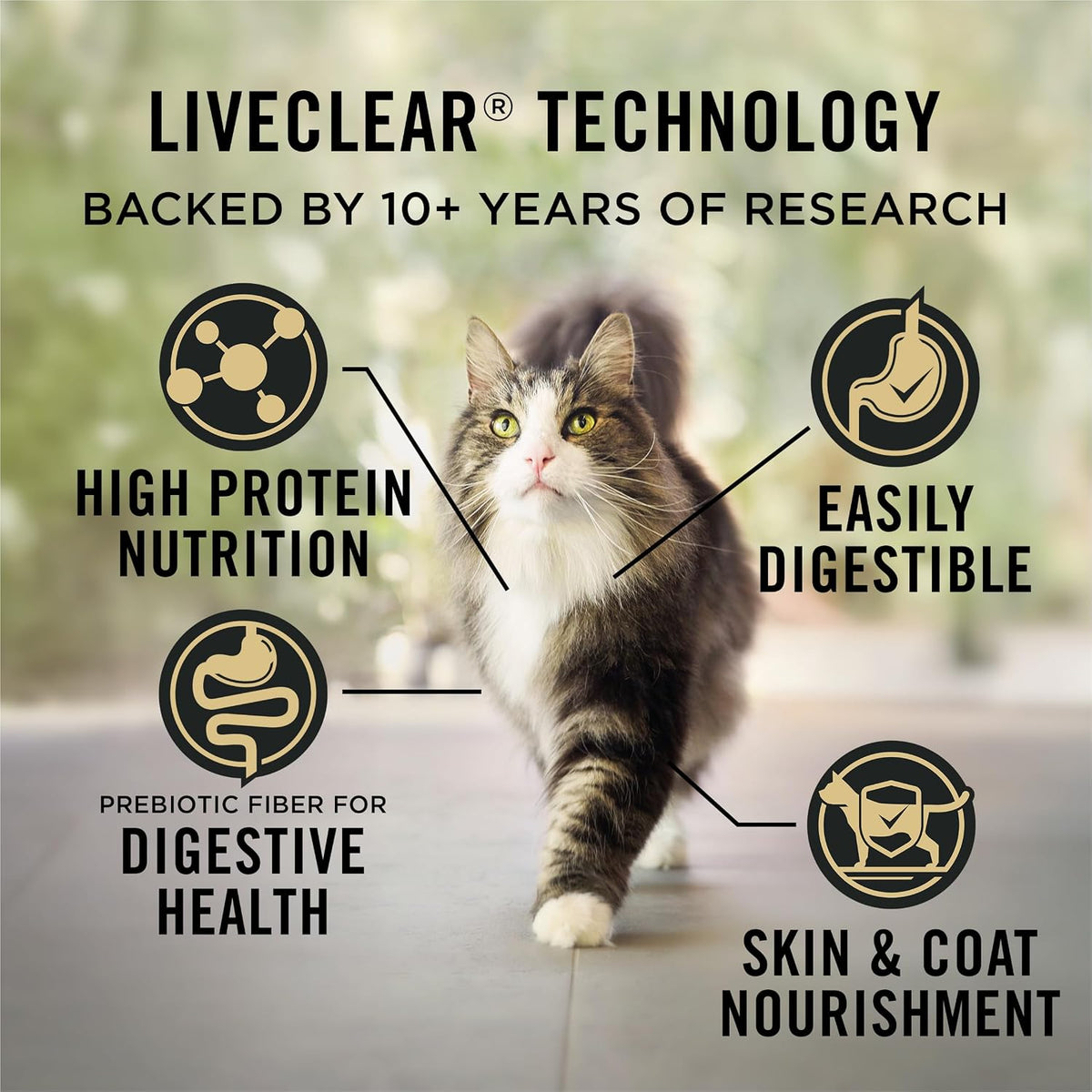 Purina Pro Plan Liveclear Sensitive Skin & Stomach Cat Food, 3.2 Lb Bag