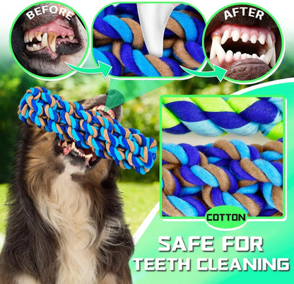 Ultimate XL Dog Chew Toys Bundle for Aggressive Chewers - 14 Durable Cotton Rope Toys Perfect for Large Breeds and Teething Puppies