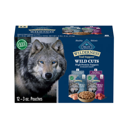 Wilderness Trail Toppers Wild Cuts Wet Dog Food, Chicken & Beef, 3Oz (12 CT)
